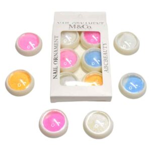 Decoración de uñas brillantina colores pastel myco 6u caja blanca