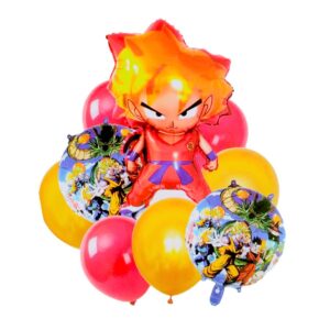 Set de 9 globos metálicos en presentación de Dragon Ball